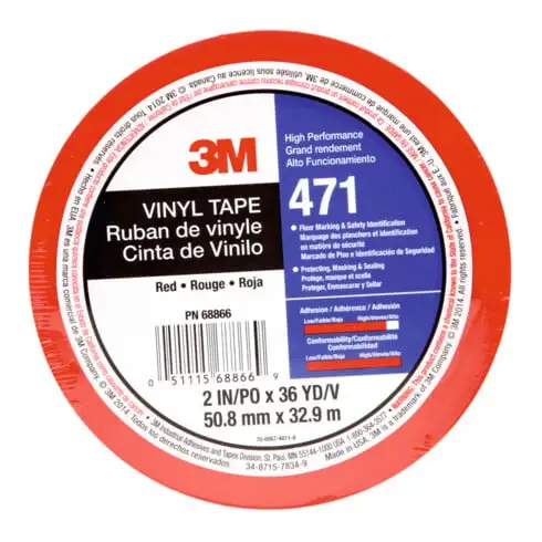 3M Rubans adhésifs en PVC doux, Couleur: RED