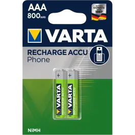 Accu téléphone AAA/HR03 800 mAh. Blister x2