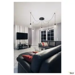 Crochet de plafond, pour suspension, intérieur, noir