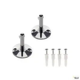 TENSEO, support mural 6 cm, intérieur, pour câble tendu T.B.T, chrome, 2 pièces