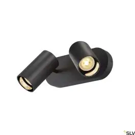 ASTO TUBE, applique et plafonnier, cylindrique, GU10, 2x max. 10 W, noir