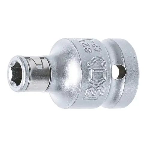 Adaptateur avec bille de retenue 12,5 mm (1/2") six pans intérieurs 6,3 mm (1/4") BGS