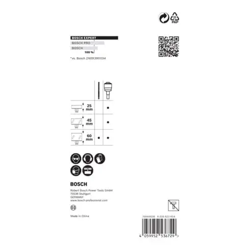 Adaptateur Power Change Plus Bosch Expert, 11 mm, mèche TCT, 8,5 x 105 mm