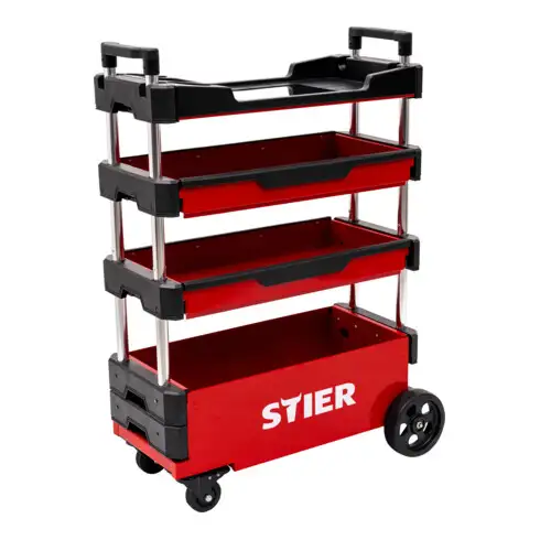 Armoire roulante repliable STIER, capacité de charge de 80 kg, LxlxH 700x380x535/900 mm