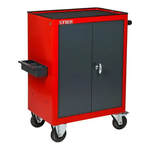 Armoire roulante STIER avec 2 tablettes