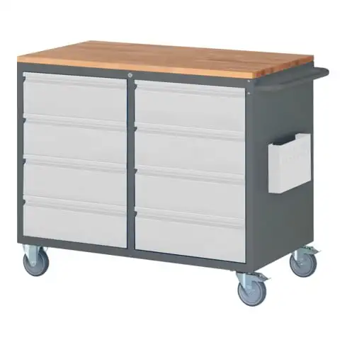 Armoire roulante STIER Premium avec 8 tiroirs, lxPxH 1 145x650x975 mm