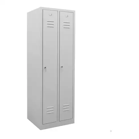 Armoire-vestiaire STIER, 2 compartiments, 1 800x590x500 mm, gris clair