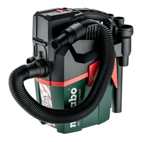 Aspirateur sans fil Metabo AS 18 HEPA PC Compact avec nettoyage manuel du filtre et filtre HEPA ; boîte en carton