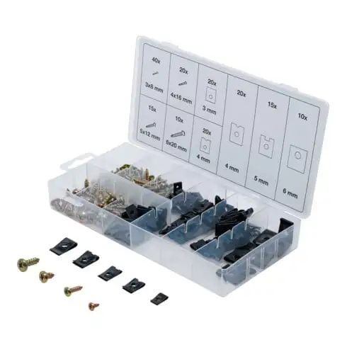 Assortiment d’agrafes et vis de carrosserie 170 pièces BGS