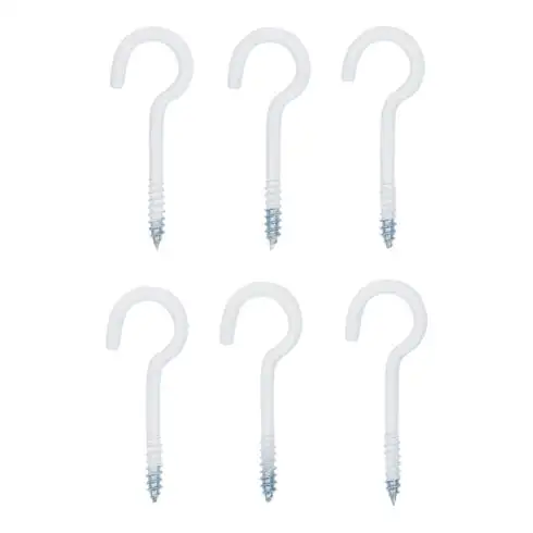 Assortiment de crochets à visser blanc revêtement en matière plastique 60 mm 6 pièces BGS Do it yourself