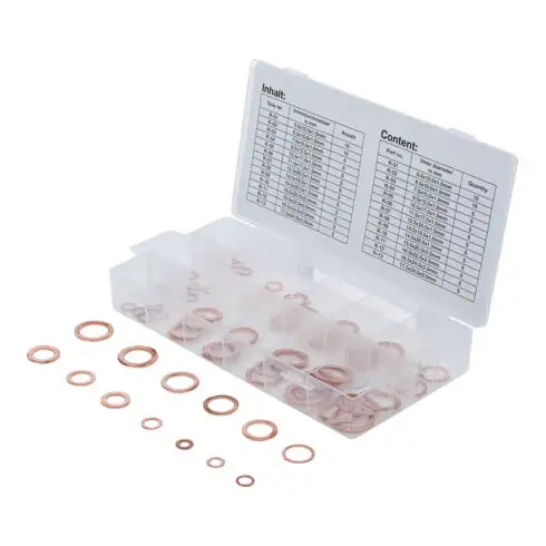 Assortiment de joints en cuivre métriques pour bouchons de vidange 75 pièces BGS