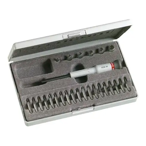 Assortiment Facom MICRO-TECH® - Embouts, porte-embouts, clé six pans creux 1/4", boîte plastique, 26 pcs.