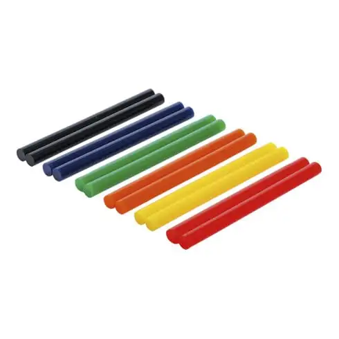 Bâtonnets de colle chaude multicolores Ø 11 mm, 150 mm 12 pièces BGS Do it yourself