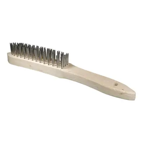 Brosse à main Osborn 295/145, fil lisse en acier inoxydable 0,30 mm T25 corps en bois / 3 rangées