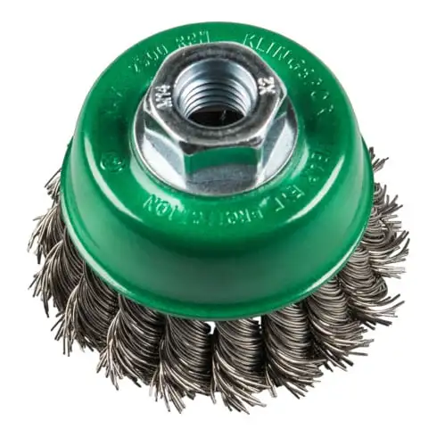 Brosses boisseau torsadées sans anneau Klingspor Nombre de rangées 1 65 mm Filetage M 14 0,5 Acier inoxydable