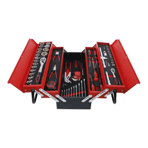 Caisse à outils métallique avec assortiment d’outils 86 pièces BGS