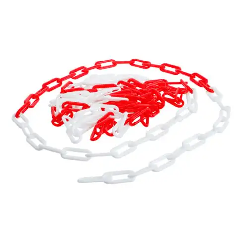 Chaîne de barrage BGS Rouge - blanc, Matière plastique, 5 m