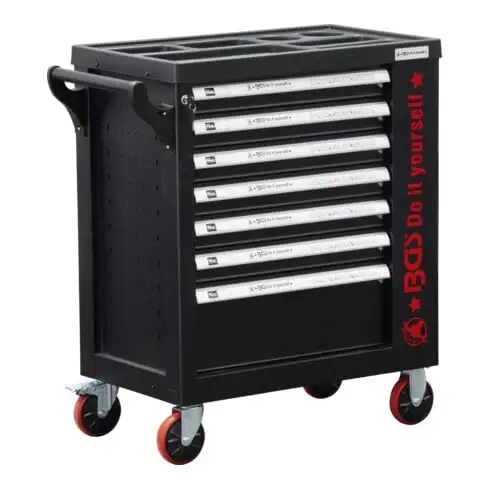 Chariot d'atelier BGS 7 tiroirs 1 porte latérale vide 6058-1