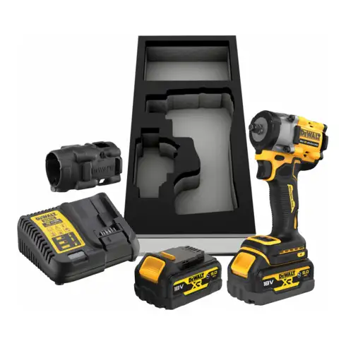 Clé à choc sans fil 3/8" DEWALT 18V XR (sans balais), max. 406 Nm, incl. 2x batterie G (18 Volt / 5 Ah) DCF923P2G-QW