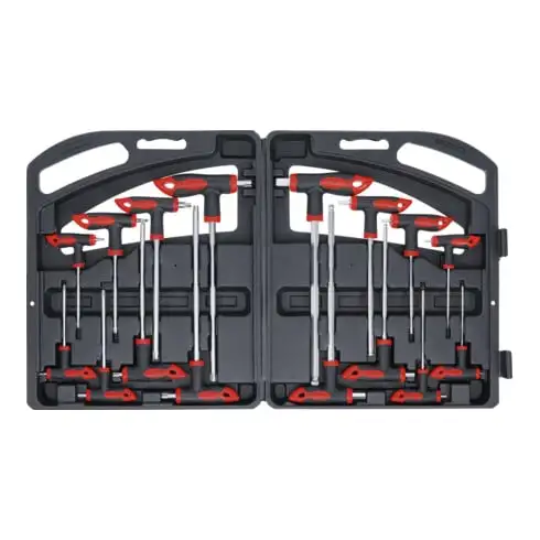 Clés poignée T six pans intérieurs/profil en T (pour Torx) 16 pièces BGS Do it yourself