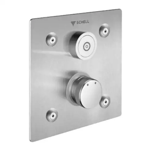 Douche murale à encastrer Basic D-C-C-M Électronique CVD, eau mitigée, acier inoxydable