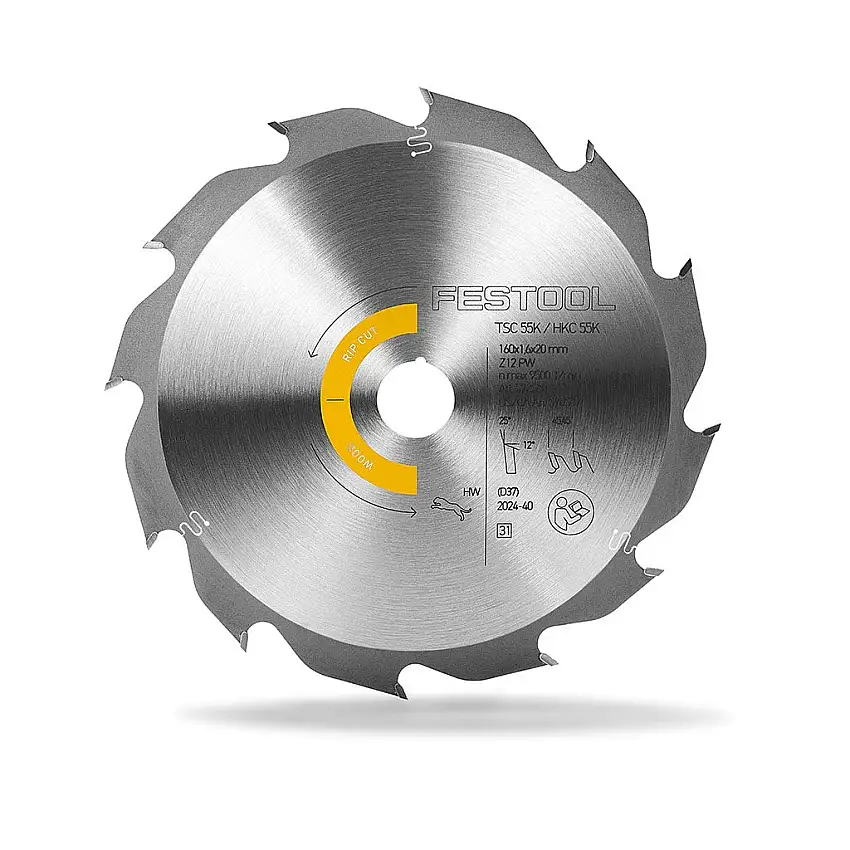 Festool - Lame de scie circulaire WOOD RIP CUT HW 160x1,6x20 PW12 - 578580