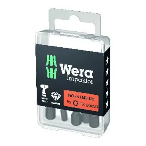 Embout 867/4 IMP DC T40 L.50mm 1/4 pouce E6,3 Impaktor,DC Box m.5 Bits WERA