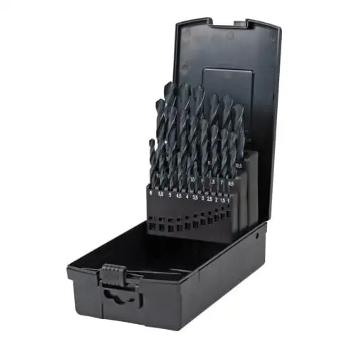Jeu de 25 forets hélicoïdaux STIER Basic DIN 338 HSS-R 1-13mm en coffret