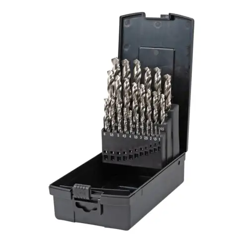 Jeu de 25 forets hélicoïdaux STIER Standard DIN 338 HSS-G 1-13mm en coffret