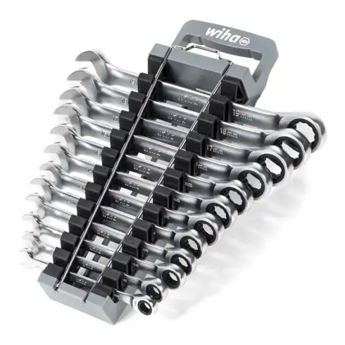 Jeu de clés à cliquet Wiha 13 pièces avec support (44665)