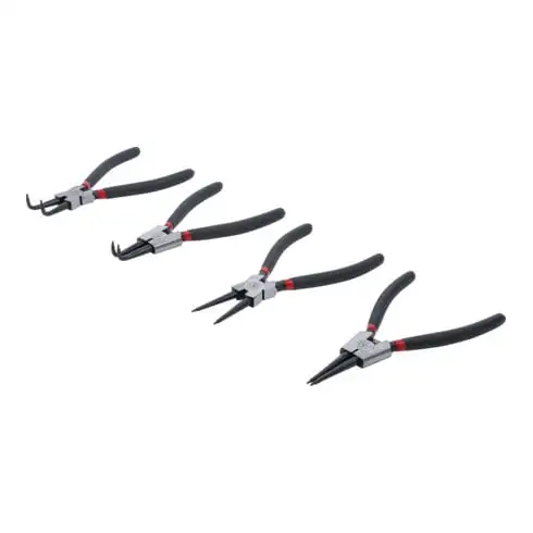 Jeu de pinces à circlips 175 mm 4 pièces BGS