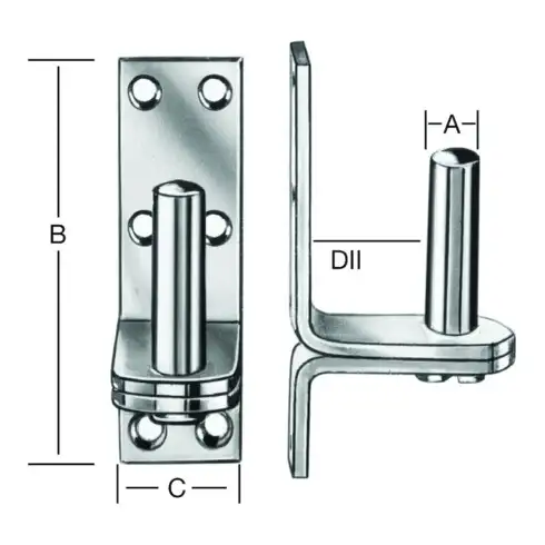 Vormann Kloben DII sur plaque 16x40x103mm bleu zingué