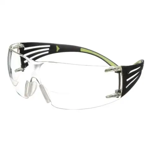 Lunettes de sécurité 3M Lecteur SecureFit-SF400 EN166 vert temple noir, verres clairs +1,50