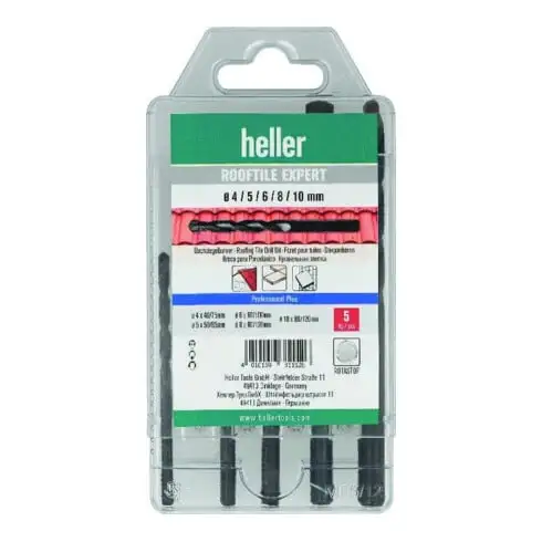 Mèches à tuiles Heller Tools Rooftile Expert, ROTASTOP, kit de 5 pièces Ø 4-10mm Rotastop