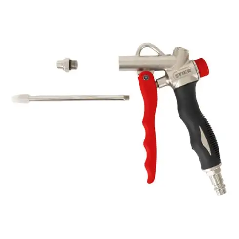 Pistolet de soufflage STIER avec buse remplaçable et FlowControl