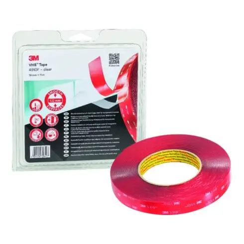 Ruban adhésif 3M VHB Tape 4910F, rouleau de 19 mm x 3 m, transparent