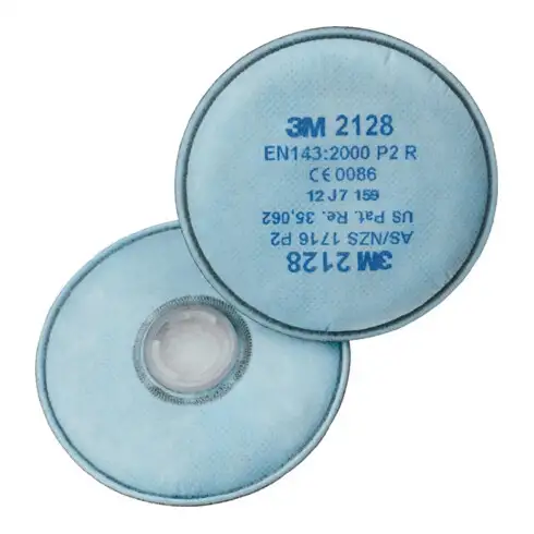 3M Filtre à particules rond avec charbon actif P2R 2128 EN143 réf. 370675/-680/-690