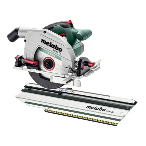 Scie circulaire portative filaire Metabo KS 66 FS avec rail de coupe transversale KFS 44