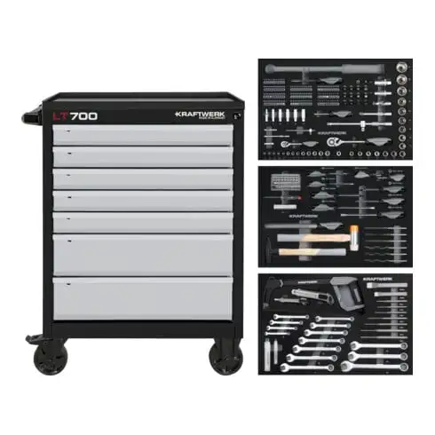 Servantes d'atelier Kraftwerk BASIC LINE LT700, 7 tiroirs, 259 pcs.