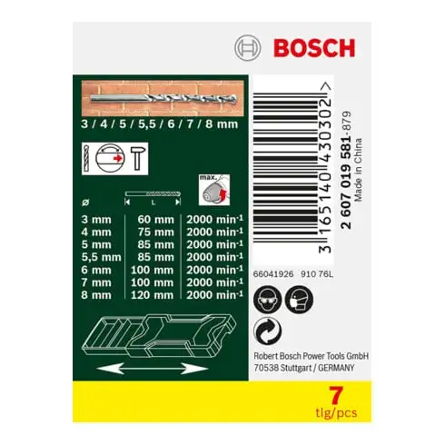 Set de 7 forets à matériaux mini-X-Line