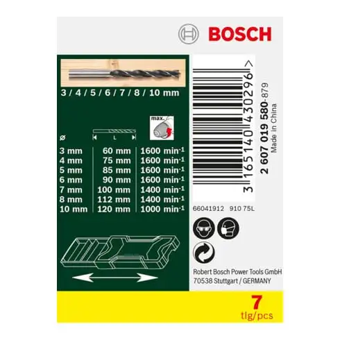 Set de 7 mèches à bois mini-X-Line