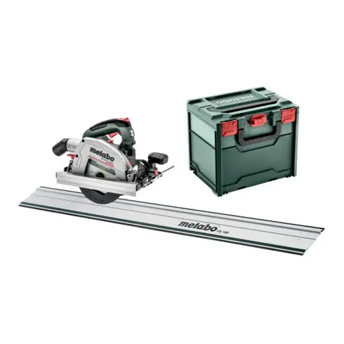 Set Metabo scie circulaire portative sans fil KS 18 LTX 66 BL avec rail de guidage FS 160 ; metaBOX 340