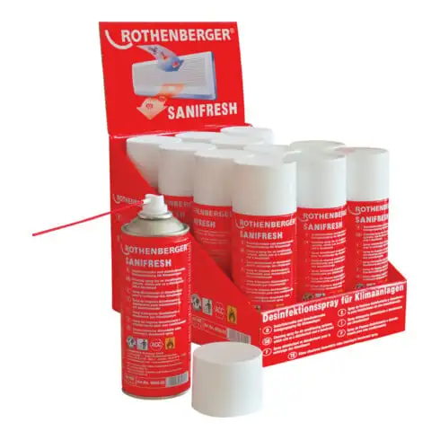 Spray nettoyant en Présentoir Sanifresh Rothenberger (12 bouteilles)