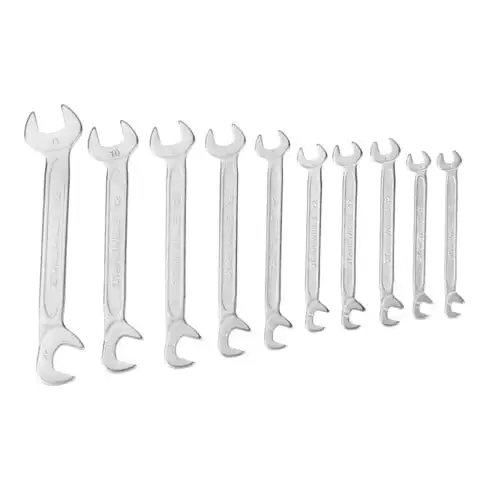 Stahlwille Jeu de petites clésà fourches, chromé sur nickel, Nombre de clés: 10