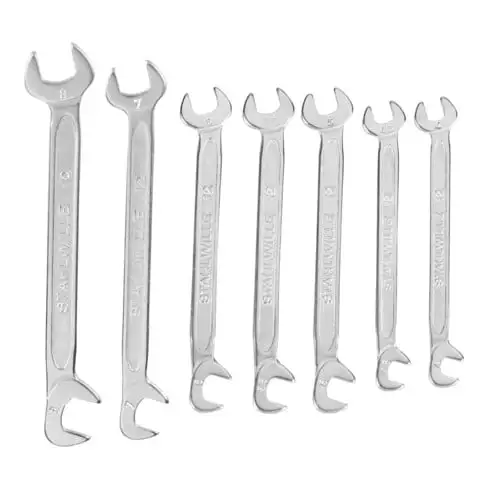 Stahlwille Jeu de petites clésà fourches, chromé sur nickel, Nombre de clés: 7