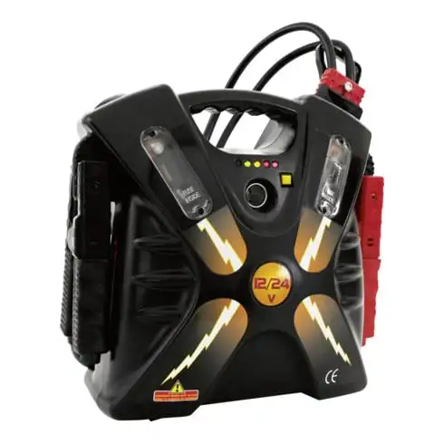 Start-Booster 12-24V 24Ah 1900/5000A Longueur du câble 228 cm Kraftwerk