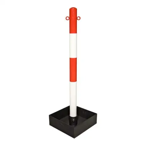 Support d'avertissement Moravia EXTERNE 60 x 1000 mm rouge/blanc + 2 oeillets sans poignée de transport