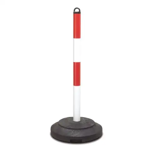 Support d'avertissement Moravia EXTERNE 60 x 1000 mm rouge/blanc + œilleton et pied de recyclage