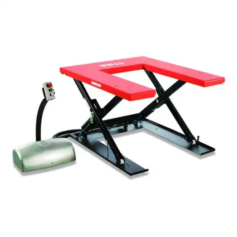 Table élévatrice à ciseaux STIER, en U, capacité de charge 1 000 kg, plate-forme 1 450x1 140 mm