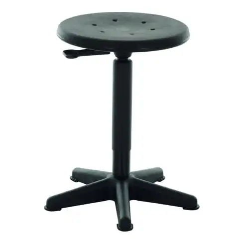 Tabouret de travail à patins STIER, hauteur d'assise 440-630 mm, assise en PU
